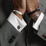 Najo - Pegasus Men's Brushed Stainless Steel Cufflinks