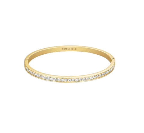Rosefield Jewellery - Channel Set Crystal Bangle Gold
