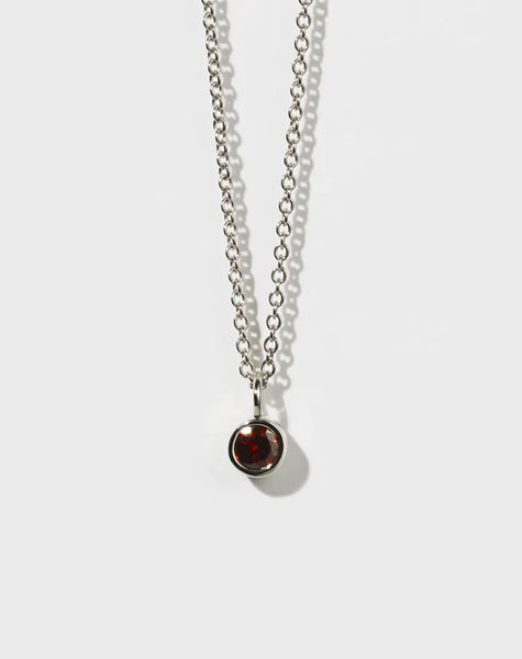 Meadowlark - Cosmo Charm Necklace Sterling Silver Garnet