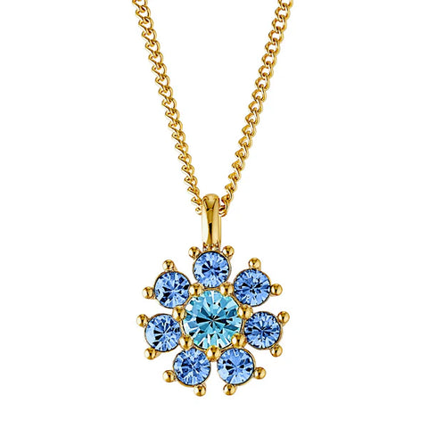 Dyrberg/Kern - Delise Gold Necklace Light Blue & Aqua