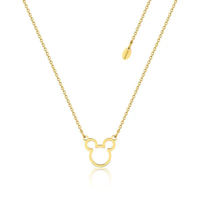 Disney Couture Kingdom - Yellow Gold Plated Mickey Outline Necklace