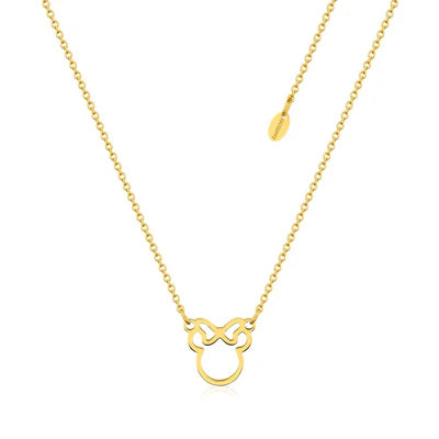 Disney Couture Kingdom - Yellow Gold Plated Minnie Outline Necklace