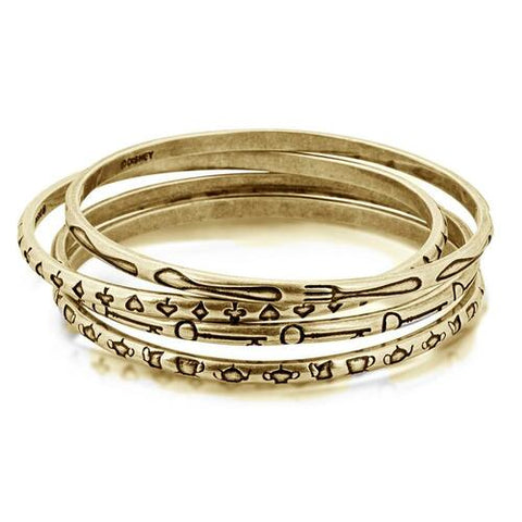 Disney Couture Kingdom - Yellow Gold Plated Wonderland Bangle Set