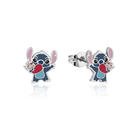 Couture Kingdom - Disney Lilo and Stitch Heart Enamel Stud Earrings