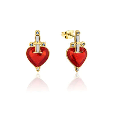 Disney Couture Kingdom - Villains Evil Queen Heart & Dagger Snow White Statement Stud Earrings