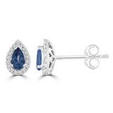 Brent Weatherall - 9ct White Gold Diamond & London Blue Topaz Studs