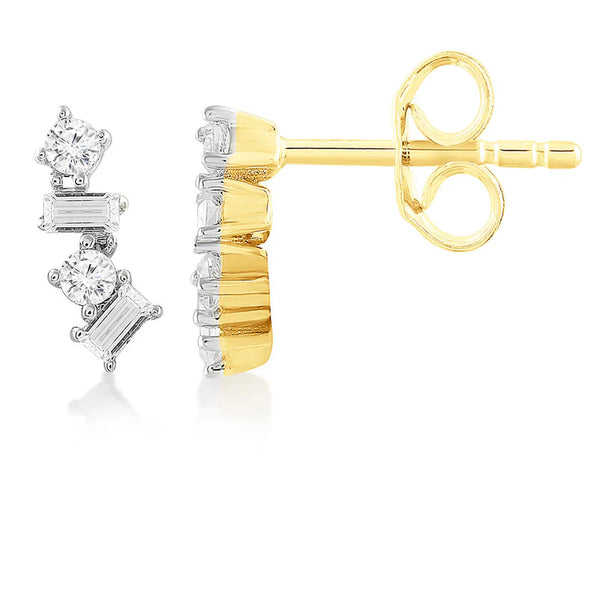 Brent Weatherall - 9ct Yellow Gold 0.15ct Diamond Studs