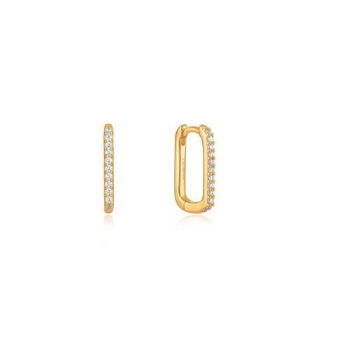 Ania Haie - Glam Oval Hoop Earrings Gold Plate