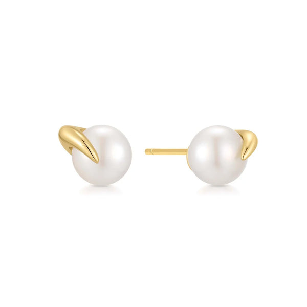 Ania Haie - Gold Pearl Claw Studs