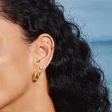 Ania Haie - Gold Textured Bezel-Set Studs