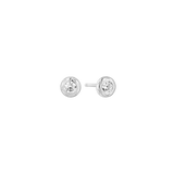 Ania Haie - Silver Textured Bezel-Set Studs