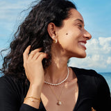 Ania Haie - Gold Sparkling Shell Pearl Huggies