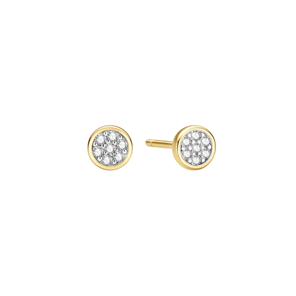 Ania Haie - Gold Small Pave Disc Studs