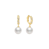 Ania Haie - Luna Shell Pearl Dangling Twisted Huggie