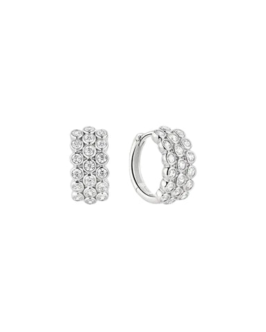 Ania Haie - Wanderer CZ Triple Row Huggies Sterling Silver