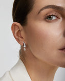 Ania Haie - Fluid Silver Curved CZ Teardrop Stud