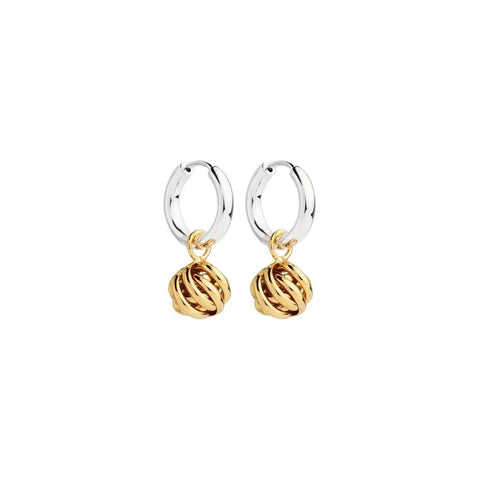 Najo - Nest Huggie Earrings Gold Plated and Silver