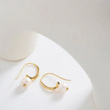 Najo - Fern Pearl Earrings Gold Plated