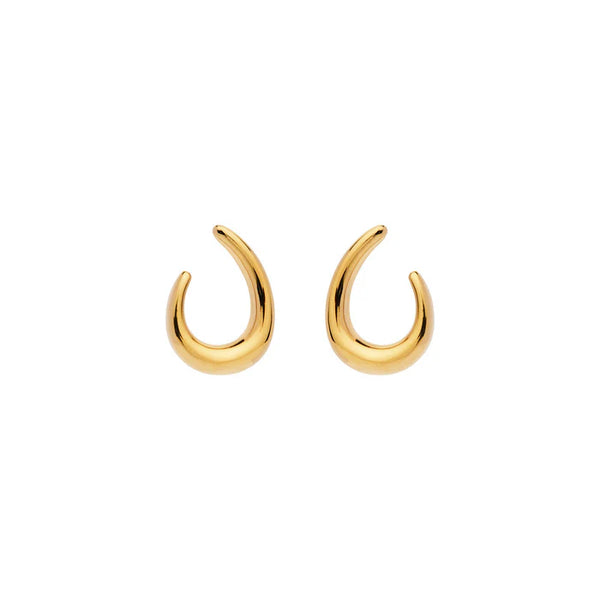 Najo - Baby Curl Stud Earrings Gold Plated