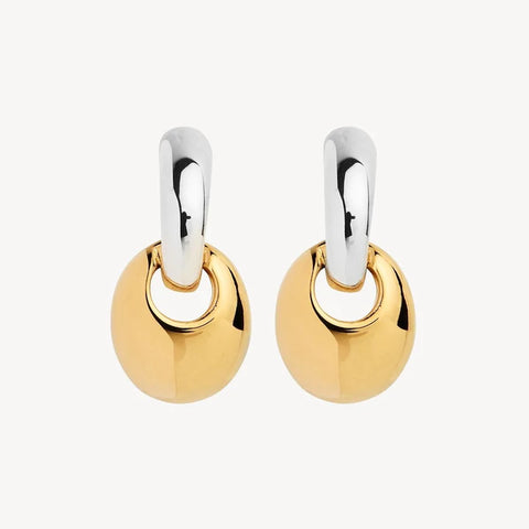 Najo - Pebble Drop Earrings Two-Tone