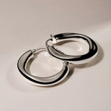 Najo - Dune Hoop Earrings Medium Silver