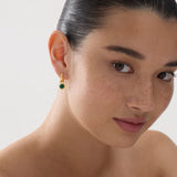 Najo - Solace Yellow Gold Green Onyx Huggie Earring