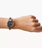 Fossil - Georgia Smoke Leather Watch Rose Gold