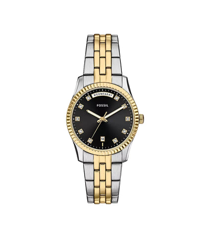 Fossil - Scarlette Three-Hand Day-Date Two-Tone Stainless Steel Watch
