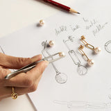 Najo - Eden Pearl Drop Gold Earring