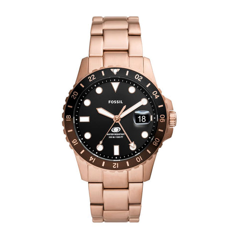 Fossil - Men's GMT Watch In Rose Gold-plated stainless