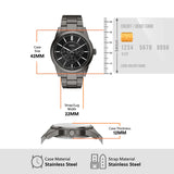 Fossil - Pearson Multifunction Gunmetal Stainless Steel Black Dial Watch