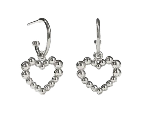 Meadowlark - Fizzy Heart Hoops Silver