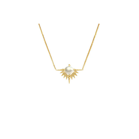 Lindi Kingi - Solar Embrace Necklace Gold & Pearl