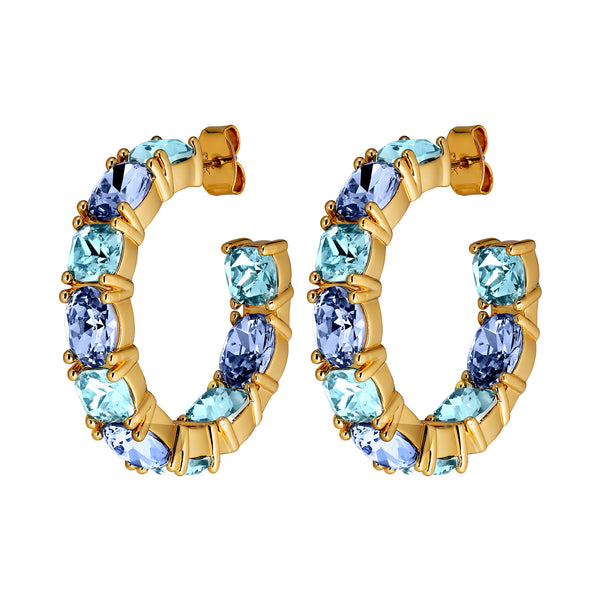 Dyrberg Kern - Gretia Gold Earrings Aqua Blue