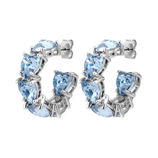 Dyrber Kern - Hardy Shiny Silver Earrings Light Blue