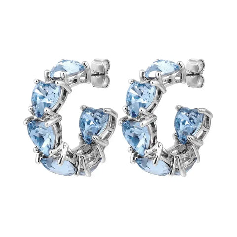 Dyrber Kern - Hardy Shiny Silver Earrings Light Blue