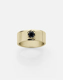 Meadowlark - Hex Stone Band 9ct Yellow Gold Midnight Sapphire