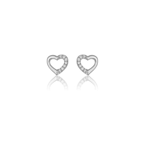 Diamonds by Georgini - Fourteen Natural Diamond Heart Earrings Silver