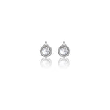 Diamonds by Georgini - Natural Topaz and Two Natural Diamond April Earrings Silver