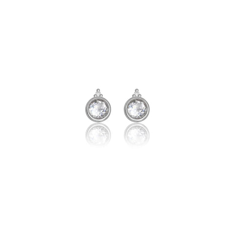 Diamonds by Georgini - Natural Topaz and Two Natural Diamond April Earrings Silver