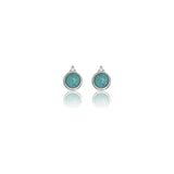 Diamonds by Georgini - Natural Turquoise and Two Natural Diamond December Earrings Silver