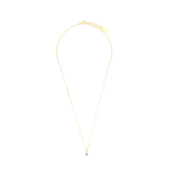 Diamonds by Georgini - Natural Turquoise and Diamond December Pendant Gold