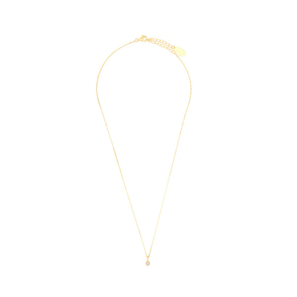 Diamonds by Georgini - Freshwater Pearl and Diamond June Pendant Gold Plate