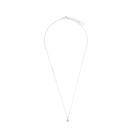 Diamonds by Georgini - Natural Turquoise and Diamond December Pendant Silver