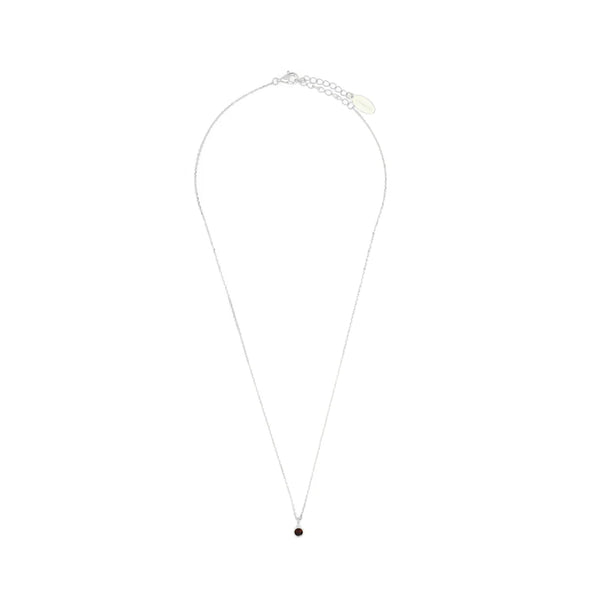 Diamonds By Georgini - Natural Garnet & Diamond January Pendant Silver