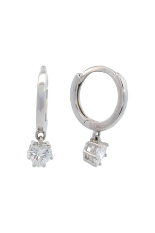 Georgini - Midnight Velvet Baby Heart Hoops Silver