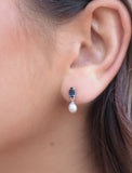 Georgini - Oceans Freshwater Pearl Earrings Sapphire Blue