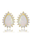 Georgini - Opal Glow Rozelle White Created Opal Earrings Gold