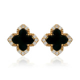 Georgini - Midnight Velvet Black Agate Fairwater Stud Earrings Gold