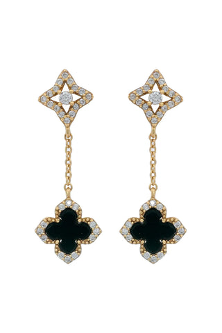Georgini - Midnight Velvet Black Agate Fairwater Drop Earrings Gold